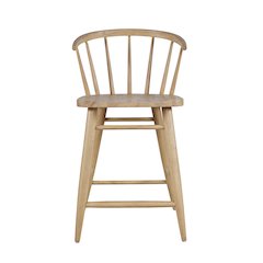 Fitz Traditional Solid Wood Curved Back Spindle Counter Stool