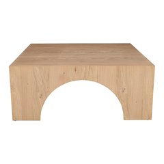 Archimedes 40" Arched Wood Square Modern Rustic Coffee Table
