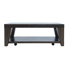 Modern Contemporary 50" Coffee Table with Storage Shelf and Hidden Casters