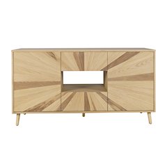 Reece 60" Mid-Century Modern Starburst TV Stand Console Storage Cabinet