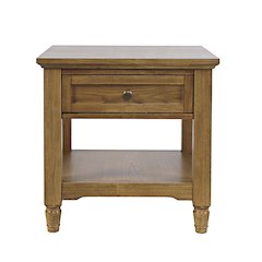 Brentwood Modern Transitional 24" Square End Table with Drawer and Storage Shelf