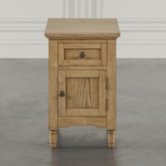 Brentwood Modern Transitional USB Charging End Table with Storage Cabinet