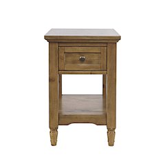 Brentwood Modern Transitional Chairside End Table with Drawer and Storage Shelf