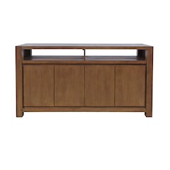 60" Modern Transitional Media Console TV Stand with Four-Door Cabinet Storage