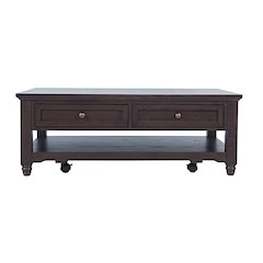 Brentwood Modern Transitional 50" Coffee Table With Storage and Caster Wheels
