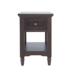 Brentwood Modern Transitional Chairside End Table with Drawer and Storage Shelf