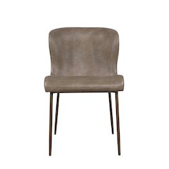 Easley Curved-Back Modern Dining Chair with Antique Brass Legs - Set of 2