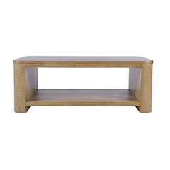Janzen Contemporary Modern 50" Rolling Coffee Table with Open Storage Shelf