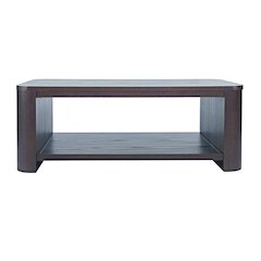 Janzen Contemporary Modern 50" Rolling Coffee Table with Open Storage Shelf