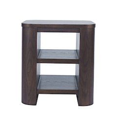 Janzen Contemporary Modern End Table with Open Storage and Rounded Corners