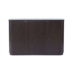 50" Minimalist Modern Curved Storage Console TV Cabinet with Adjustable Shelves