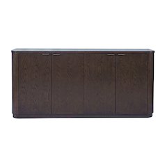 68" Minimalist Modern Curved Storage Console TV Cabinet with Adjustable Shelves