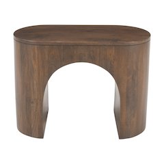 Luna Modern Architectural Pedestal Curved End Table