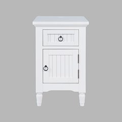 Westport Modern Farmhouse USB Charging Storage Cabinet Chairside End Table