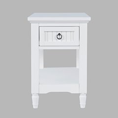 Westport Modern Farmhouse Chairside End Table with Storage Shelf