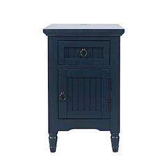 Westport Modern Farmhouse USB Charging Storage Cabinet Chairside End Table