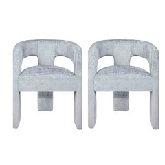 Gwen Modern Luxury Jacquard Fabric Sculpture Armchair - Set of 2