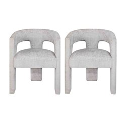 Gwen Modern Luxury Jacquard Fabric Sculpture Armchair - Set of 2