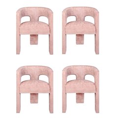 Gwen Modern Luxury Jacquard Fabric Sculpture Armchair - Set of 4
