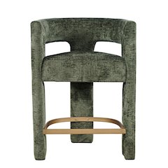 Gwen Modern Luxury Jacquard Fabric Upholstered Sculpture Counter Stool