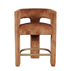 Gwen Modern Luxury Jacquard Fabric Upholstered Sculpture Counter Stool