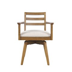 Axis Mid-Century Modern Upholstered Ladderback Swivel Dining Chair - Set of 2