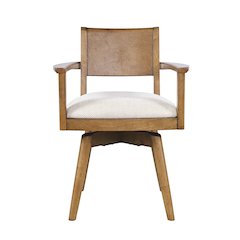 Axis Mid-Century Modern Upholstered Swivel Panel Barstool - Set of 2