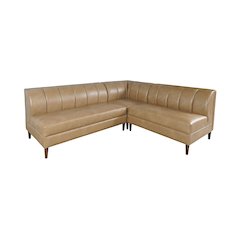 Ruston Modern Banquette Faux Leather Sectional with Five Seats and Corner Wedge
