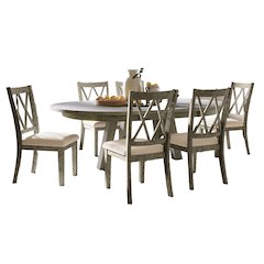 Rustic Farmhouse Solid Wood Seven Piece Counter Height Dining Table Set