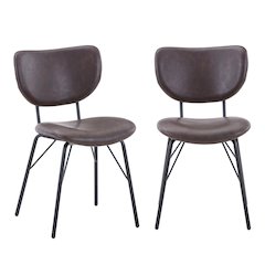 Contemporary Modern Faux Leather Split-Back Upholstered Dining Chair (Set of 2)