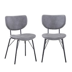 Contemporary Modern Faux Leather Split-Back Upholstered Dining Chair (Set of 2)