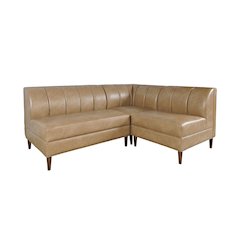 Ruston Modern Banquette Faux Leather Sectional with Four Seats and Corner Wedge