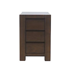 Brownstone Transitional Modern Block-Frame Chairside End Table, Storage Drawers