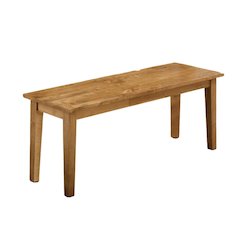 Honey Wooden 48" Wide Bench for Dining Room - Bedroom Seating or Entryway Accent