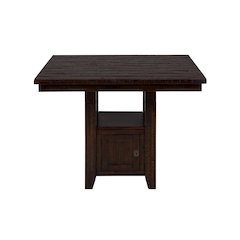 Kona Grove Distressed Rustic Solid Wood 48" Square Pub Table with Storage Base