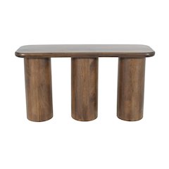 Mandara Global Modern 54" Solid Wood Pillar Sofa Console Table