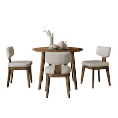 Percy 42" Contemporary 5-Pc Drop-Leaf Dining Set, Upholstered Chairs