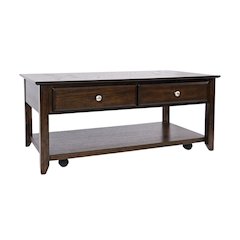 Espresso Brown Coffee Table for Living Room, Rectangular Table for Living Room