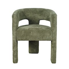 Bowen Modern Three-Leg Upholstered Accent Dining Armchair with Corduroy Fabric