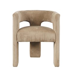 Bowen Modern Three-Leg Upholstered Accent Dining Armchair with Corduroy Fabric