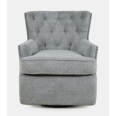Bryson Transitional Upholstered Swivel Chair with Nailhead Trim