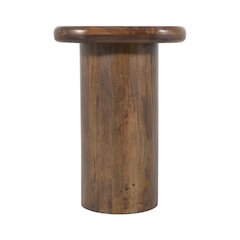 Mandara Global Modern Solid Wood Pillar Chairside Pedestal Square End Table