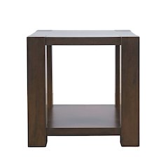 Brownstone 24" Transitional Modern Block-Frame Square End Table with Storage