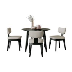Percy 42" Contemporary 5-Pc Drop-Leaf Dining Set, Upholstered Chairs