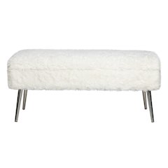 Huggy Luxury Plush Faux Fur Upholstered Storage Bench