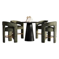 Luxury Mid-Century Modern Five Piece Counter Height Dining Set