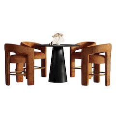 Luxury Mid-Century Modern Five Piece Counter Height Dining Set