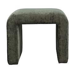 Modern Curved Upholstered Waterfall Jacquard Petite Ottoman Bench - Set of 2