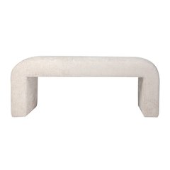 Sophia Modern Luxury Curved Upholstered Waterfall Jacquard Bench - Small