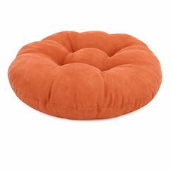 18-inch Round Solid Micro Suede Tufted Footstool Cushion